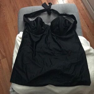 Black halter swimsuit top.